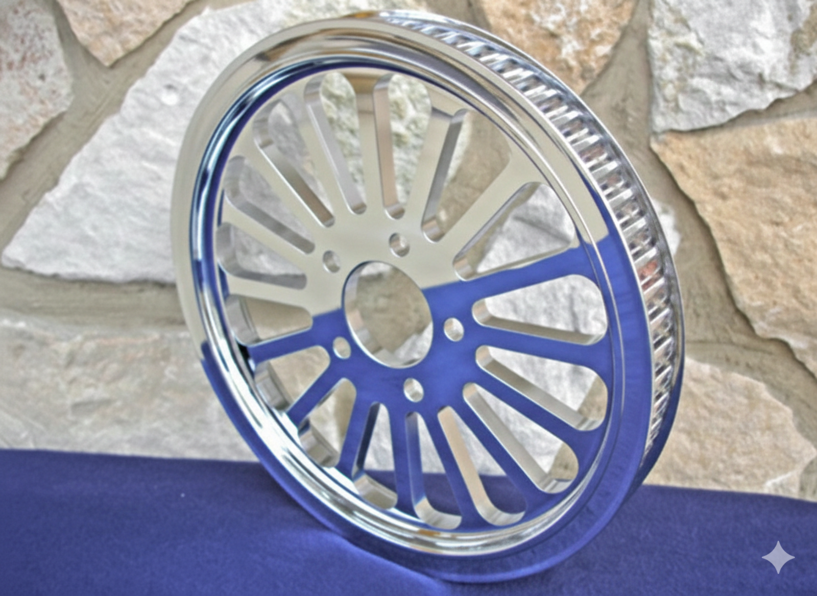 65 TOOTH 1 1/8"  SPOKE REAR PULLEY FOR HARLEY & CHOPPERS