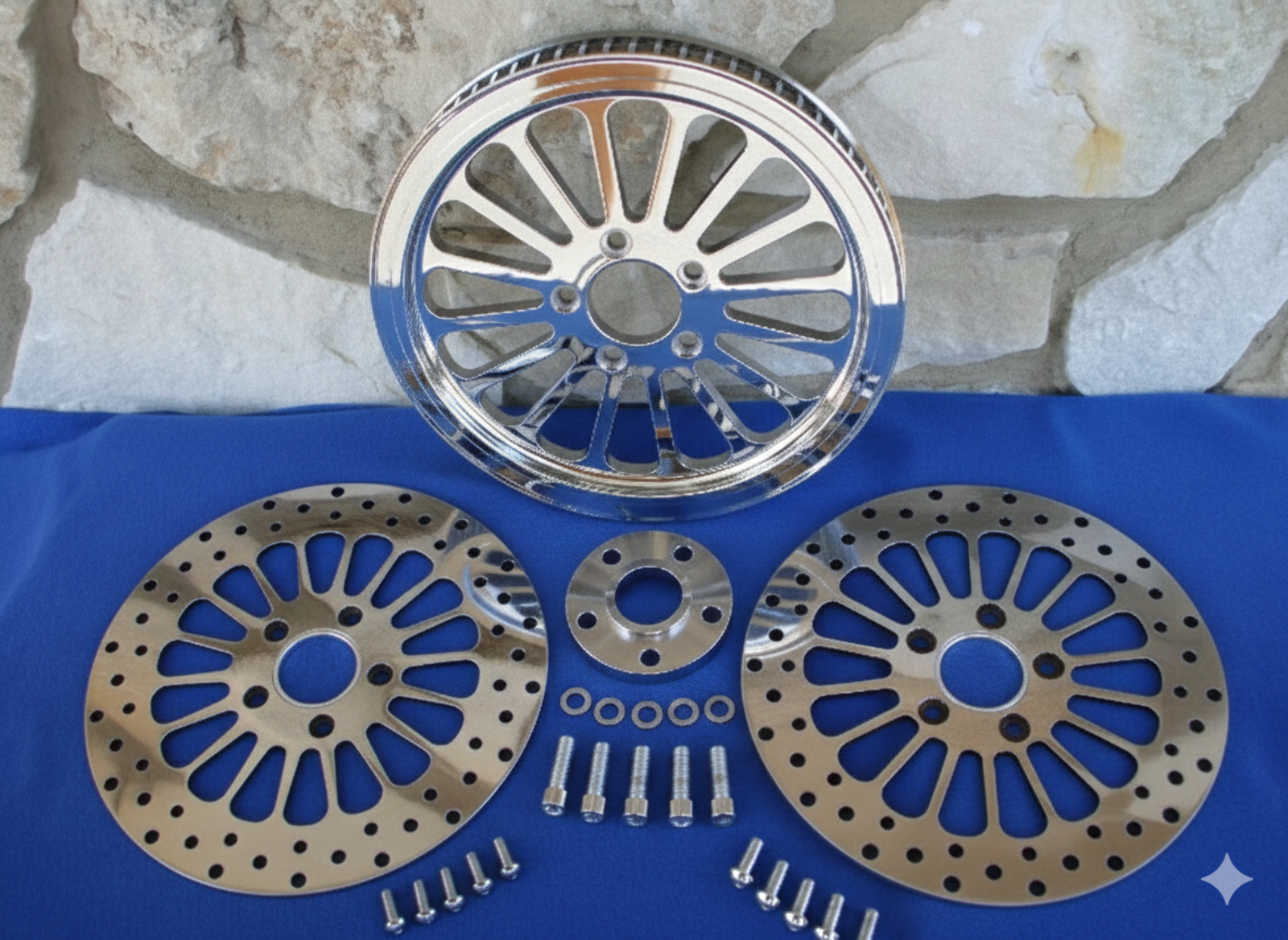 70 T 1 1/8" SPOKE PULLEY & ROTOR KIT PARTS FOR HARLEY SOFTAIL AND DYNA 00-06