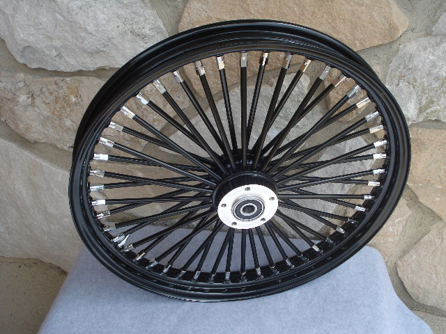 21X2.15 BLACK FAT SPOKE S DISC FRONT WHEEL HARLEY SPORTSTER 00-07
