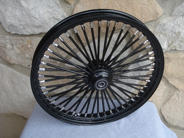 21X2.15 BLACK FAT SPOKE S DISC FRONT WHEEL HARLEY SPORTSTER 00-07