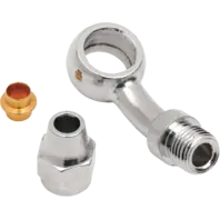UNIVERSAL CHROME BANJO FITTING 7/16" 35 DEGREE FOR HARLEY & CUSTOMS
