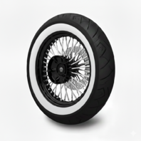 18X5.5" BLACK ABS FAT SPOKE CUSH REAR WHEEL TIRE KIT WW 180 HARLEY TOURING 09-UP