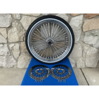 21X3.5 48 FAT SPOKE 08-UP ABS WHEEL 120/70-21 SHINKO WW TIRE KIT HARLEY TOURING