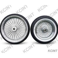 21X3.5 & 18x3.5 48 FAT SPOKE WHEEL 120/70-21 & 140/70-18 SHINKO WW TIRES MOUNTED