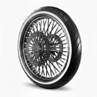 21X3.5 48 FAT SPOKE 08-UP BLK ROTOR WHEEL 120/70-21 SHINKO WW TIRE HARLEY TOURING