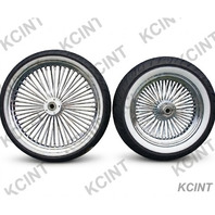 21X3.5 & 16x3.5  DNA 52 FAT SPOKE WHEEL 120/70-21 & MU85B16 SHINKO WW TIRES MOUNTED