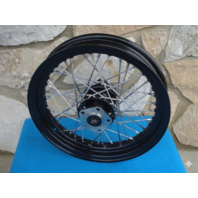 16x3" REAR 40 SPOKE BLACK RIM HUB WHEEL HARLEY SPORTSTER DYNA  & SOFTAIL 1984-99