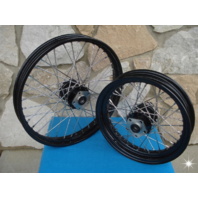 21" & 16" BLACK RIM HUB FRONT / REAR WHEEL SET HARLEY SOFTAIL FXST FXDWG 1984-99