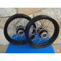 16X3 BLACK RIM AND HUB WHEEL SET FOR HARLEY FATBOY & HERITAGE 84-99