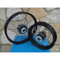 21" & 16" BLACK RIM HUB WHEEL SET HARLEY SPORSTER,  XL, 883, 1200, FXR 2000-04