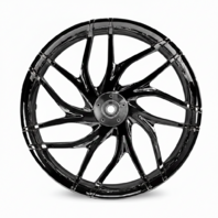 21X3.5 RISE BLACK DUAL DISC 21 FRONT WHEEL FOR HARLEY TOURING BAGGERS 2000-07