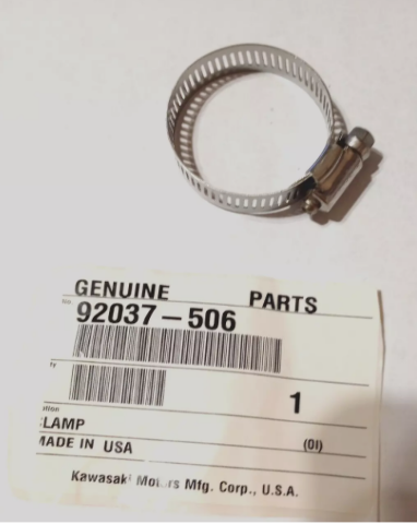 New OEM Kawasaki KAF300 KAF400 Hose Clamp NOS 92037-506