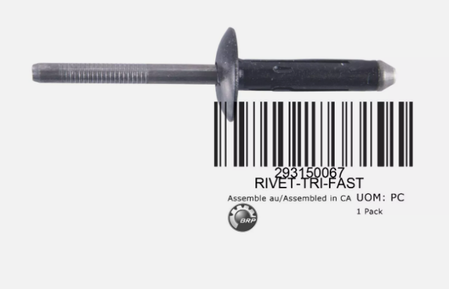 QTY 2 | 1996-2024 Sea-Doo PWC Tri-Fast Rivet OEM Genuine Original 293150067 NOS
