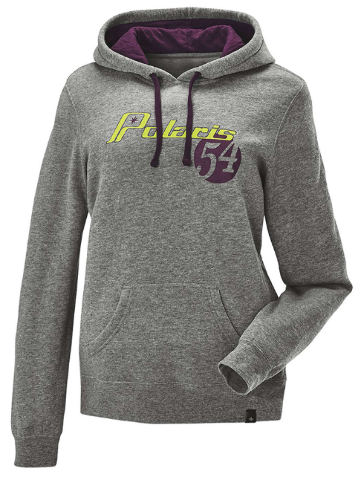 Polaris Grey Womens Retro Hoodie Sweatshirt w Logo Large 286059006