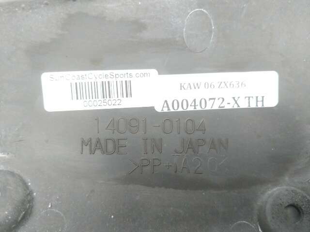 05 06 Kawasaki ZX 6 ZX636 Right Front Fender Cover Plastic 14091