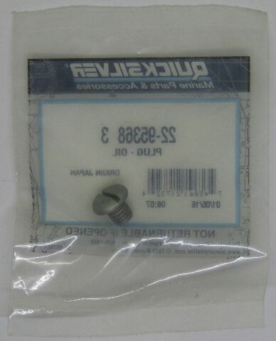 7691 QUICKSILVER Mercury Marine Boat OEM Engine Oil Drain Plug 22-95368 3 Genuine