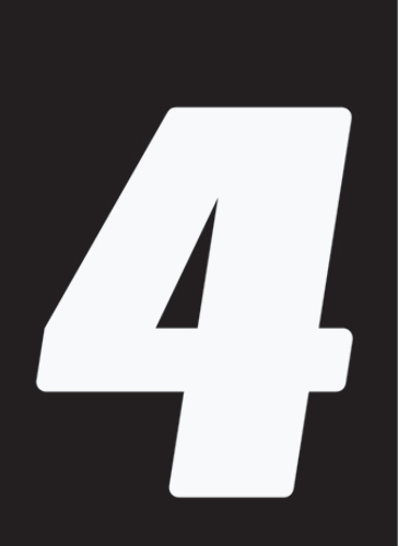 QTY 3 | Dirt Digits 4 7in White Number Decals 3/PK DD73W-4 09-6424