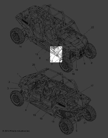 2015 Polaris RZR Hood Side Bottom EPS RH Decal Genuine OEM 7181119