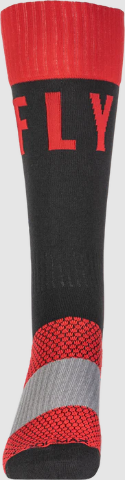 QTY 3 | FLY RACING Unisex MX Pro Socks Red Black Grey SIZE MENS 5-9 350-0532S