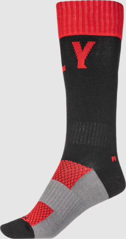 QTY 3 | FLY RACING Unisex MX Pro Socks Red Black Grey SIZE MENS 5-9 350-0532S