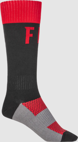 QTY 3 | FLY RACING Unisex MX Pro Socks Red Black Grey SIZE MENS 5-9 350-0532S