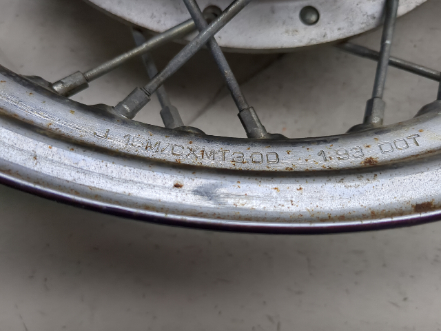 87-00 Yamaha Virago XV535 Rear Wheel Rim STRAIGHT 15x3.00