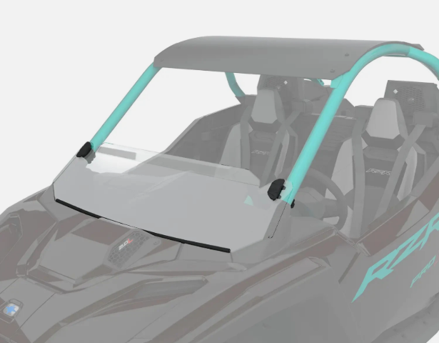 2025-2026 Polaris RZR PRO R/S/XP Lock&Ride Hard Coated Half Windshield 2890374