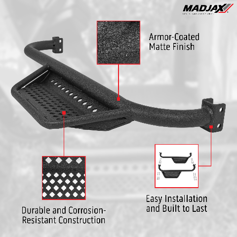 MadJax Armor Nerf Bar Side Step & Mounting Kit for Yamaha G29