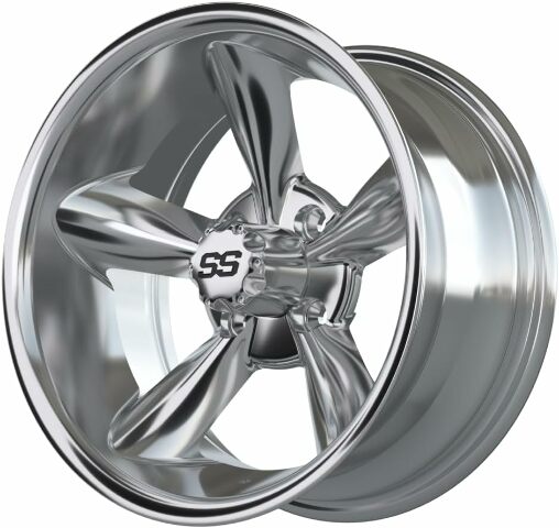 GTW Godfather 14 inch Chrome Aluminum Golf Cart Wheel | 3:4 Offset