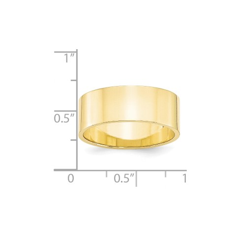 10k Yellow Gold 8mm Flat with Step Edge Mens Womens Wedding Anniversary Band