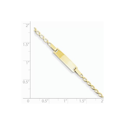 8 inches ~ from Roy Rose Jewelry 14K Yellow Gold Oval ID Semi-Solid Figaro Bracelet ~ length