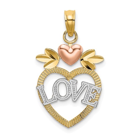 Roy Rose Jewelry 14K Rose Gold Heart Disc Charm