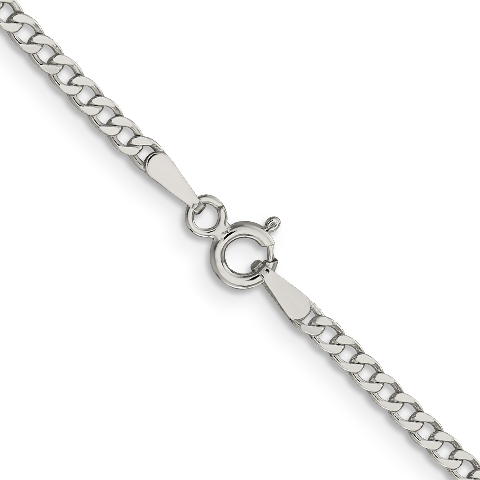 Sterling Silver Beveled Curb Chain 7