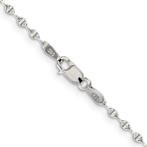 Sterling Silver Fancy Wave Flat Link Chain 16
