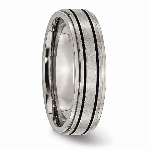 Titanium Enameled Flat 6mm Satin /& Polished Band Size 9 Length Width 6