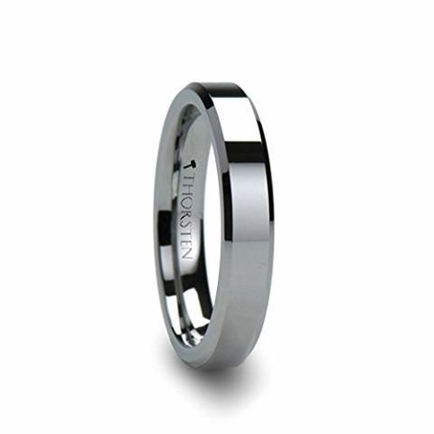 Thorsten Infinity Beveled Edge Black Tungsten Ring 6mm Wide Wedding Band from Roy Rose Jewelry