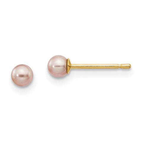 Details About 14k Yellow Gold 3 4mm Purple Freshwater Cultured Pearl Stud Earrings Details About 14k Yellow Gold 3 4mm Purple Freshwater Cultured Pearl Stud Earrings