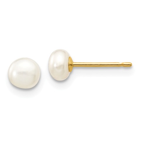 Details About 14k Yellow Gold 4 5mm White On Freshwater Cultured Pearl Stud Earrings Details About 14k Yellow Gold 4 5mm White On Freshwater Cultured Pearl Stud Earrings