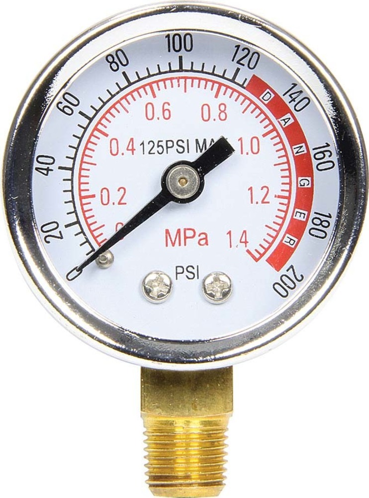 Allstar Compressed Air Tank Analog Pressure Gauge 0200 psi 15/8" Dia
