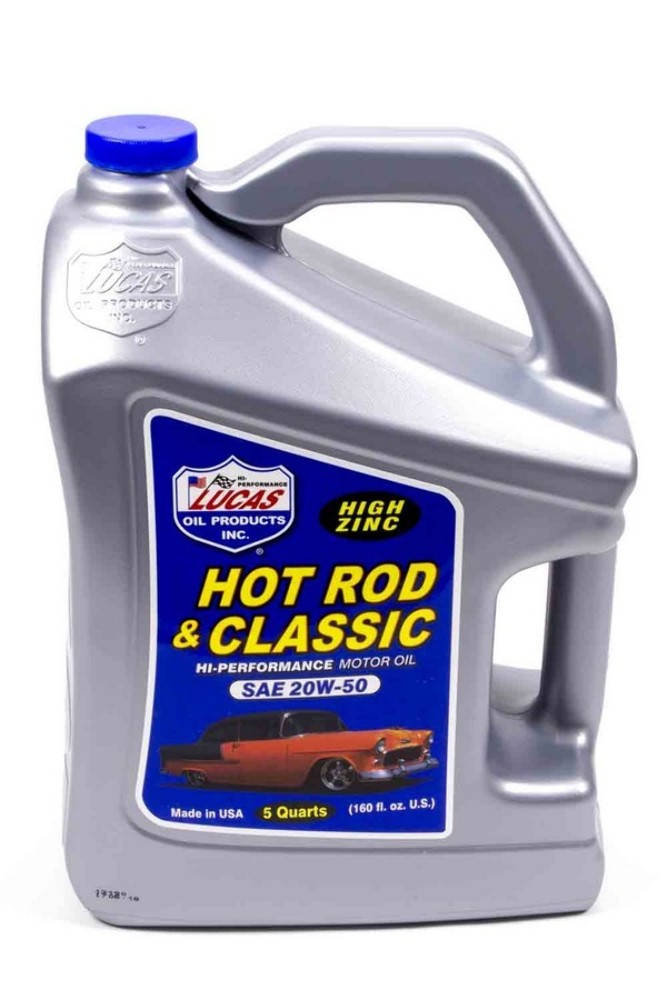 Lucas Oil Motor Oil Hot Rod Classic Car High Zinc 20W50 Conventional 5 Quart Premium Parts Place