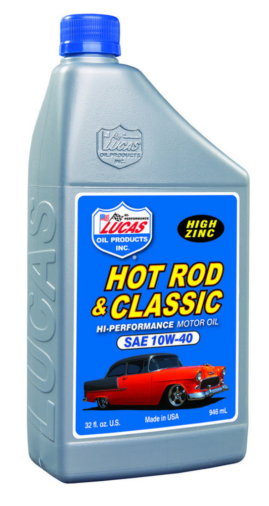Lucas Oil Motor Oil Hot Rod Classic Car High Zinc 10W40 Conventional 1 Quart Premium Parts Place