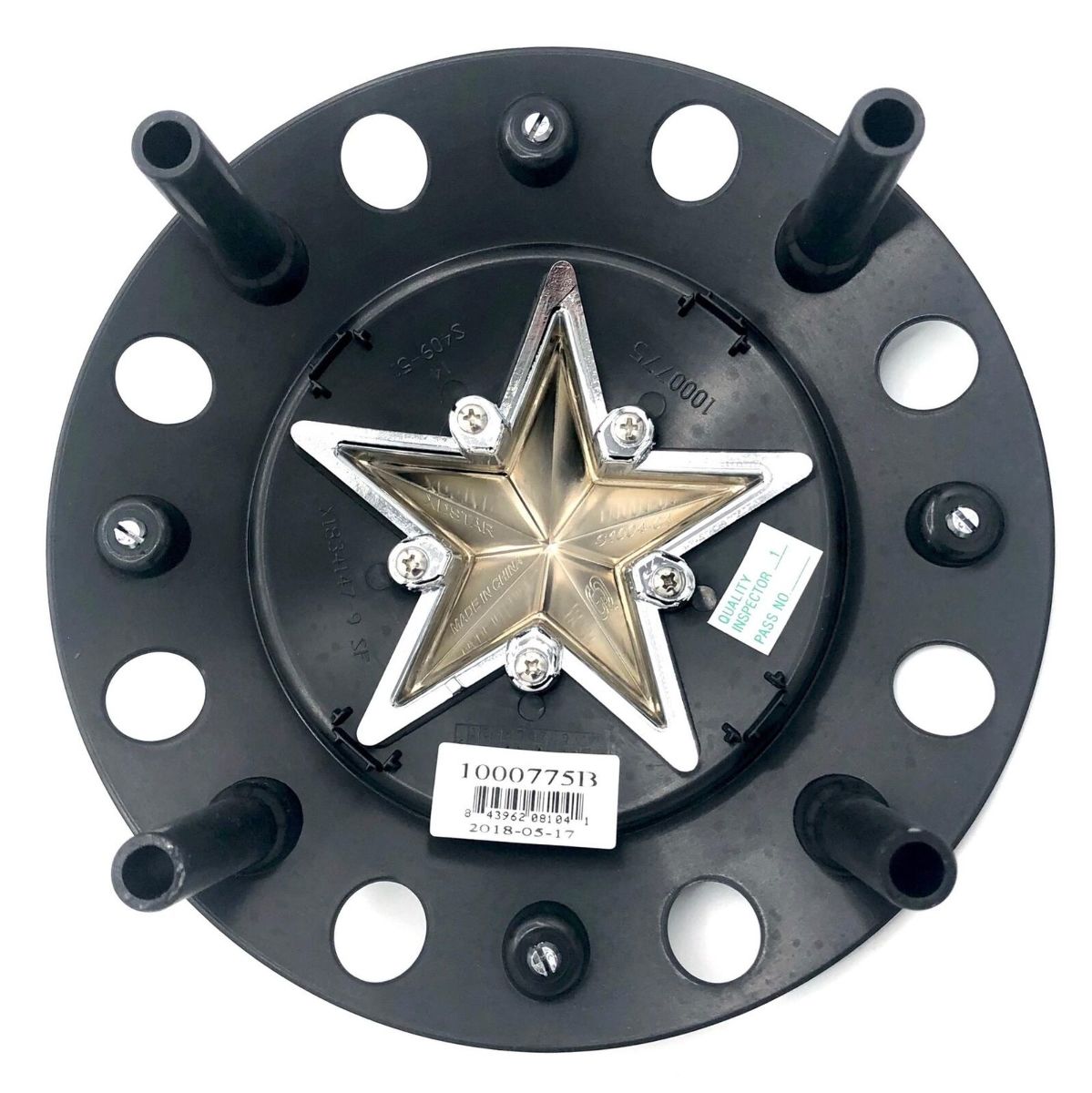 XD Series RockStar Wheel XD775 Tall Center Cap Matte Black Chrome Star