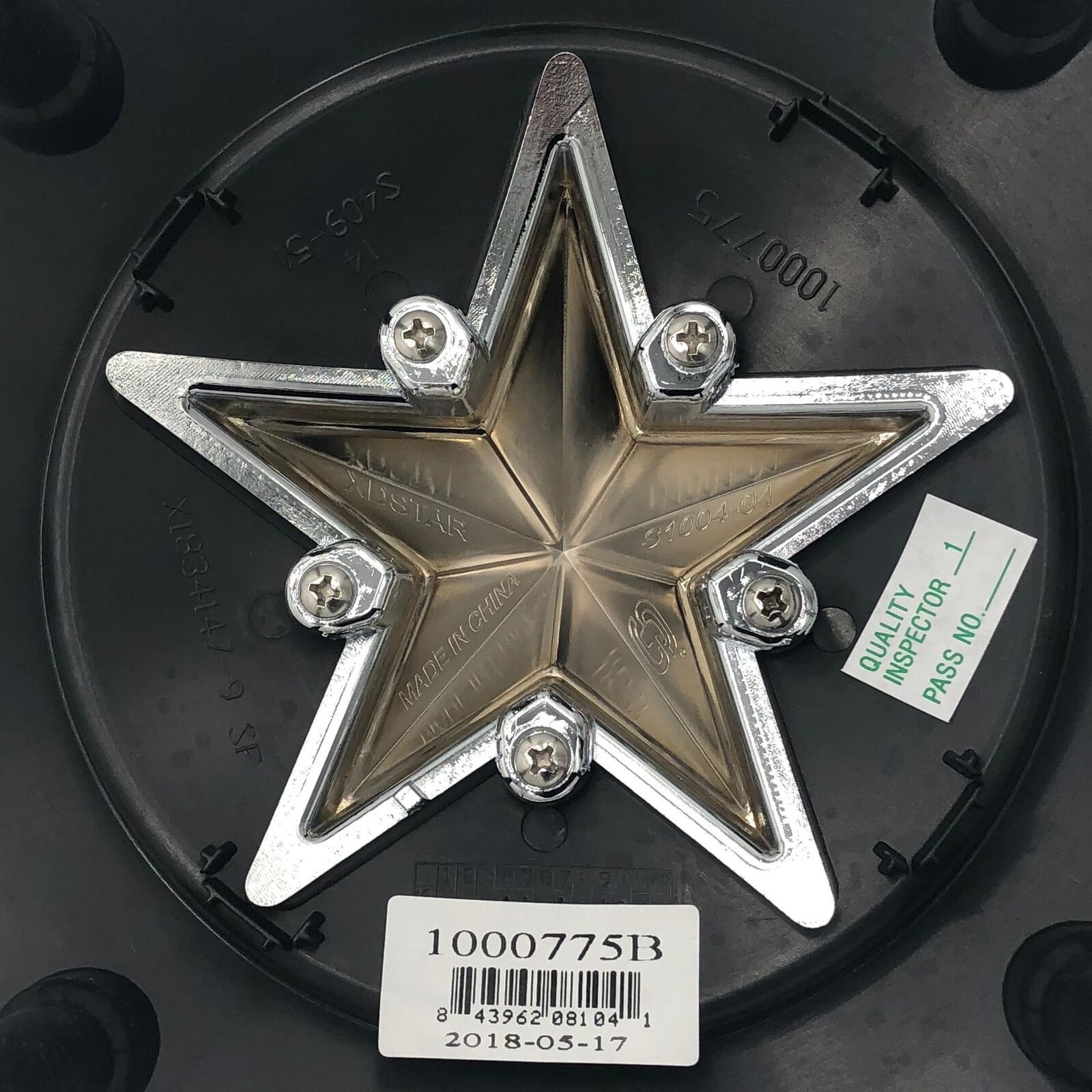 XD Series RockStar Wheel XD775 Tall Center Cap Matte Black Chrome Star