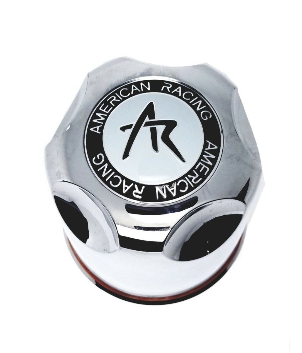 American Racing Center Cap 4.25" Dia PushThrough Dome Chrome Plastic