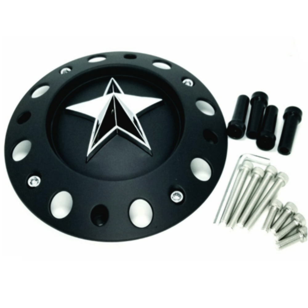 XD Series 8 Lug Dually Rockstar Wheel Center Hub Cap Matte Black