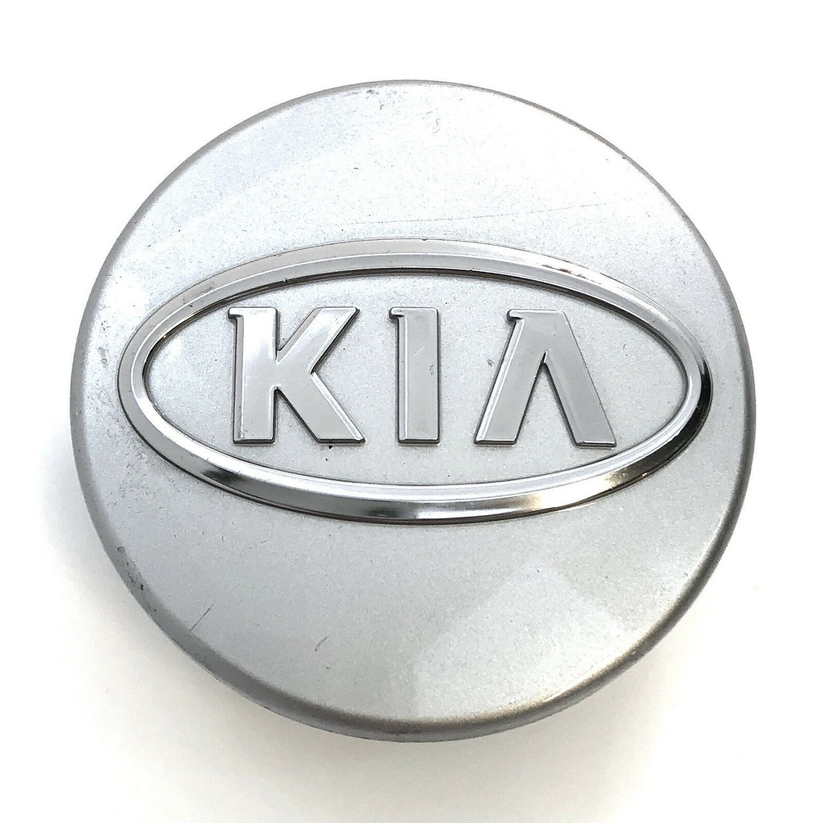 Kia Wheel Center Hub Cap 2.25" OEM Painted Silver Chrome Logo Optima