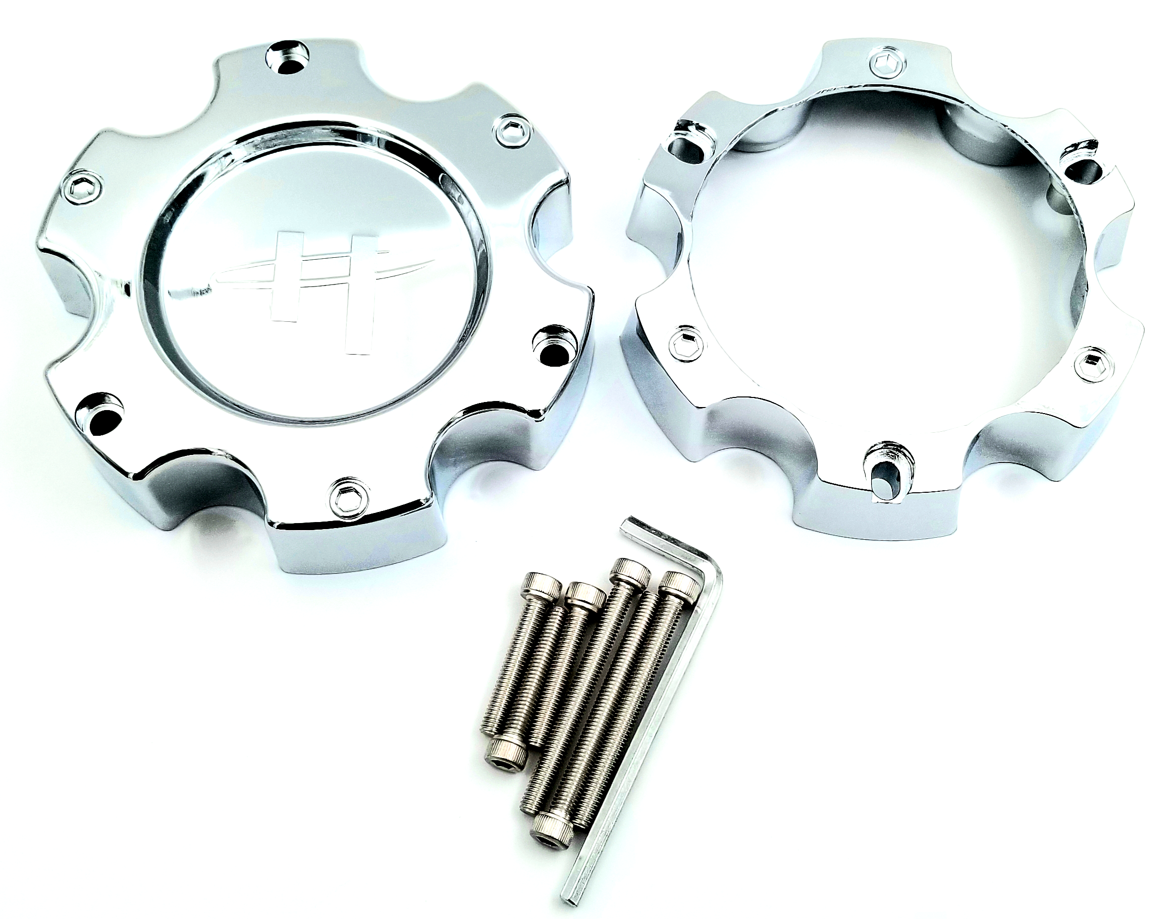 Set of 4 Helo Chrome Wheel Center Cap w/ Spacer 6 Lug HE835 6X135 6x5.5