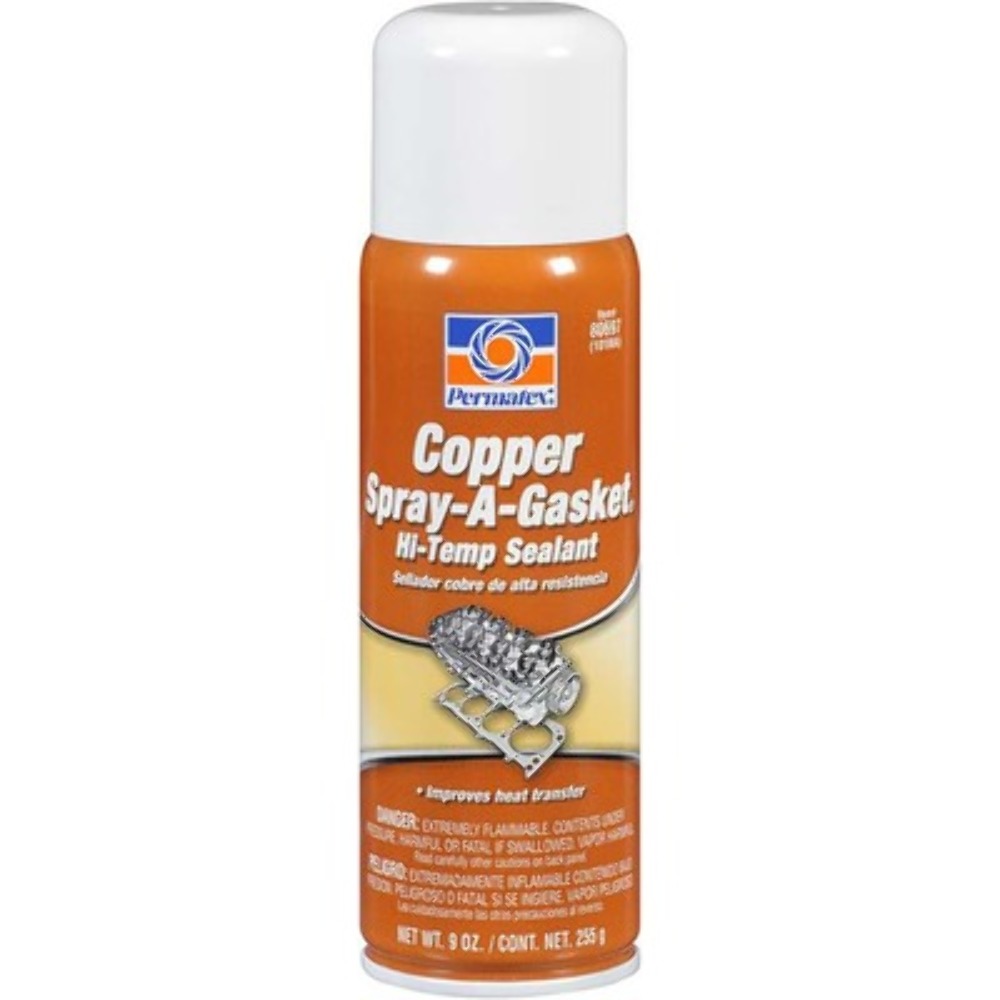 Permatex 80697 Copper SprayAGasket HiTemp Adhesive Sealant, 9 oz