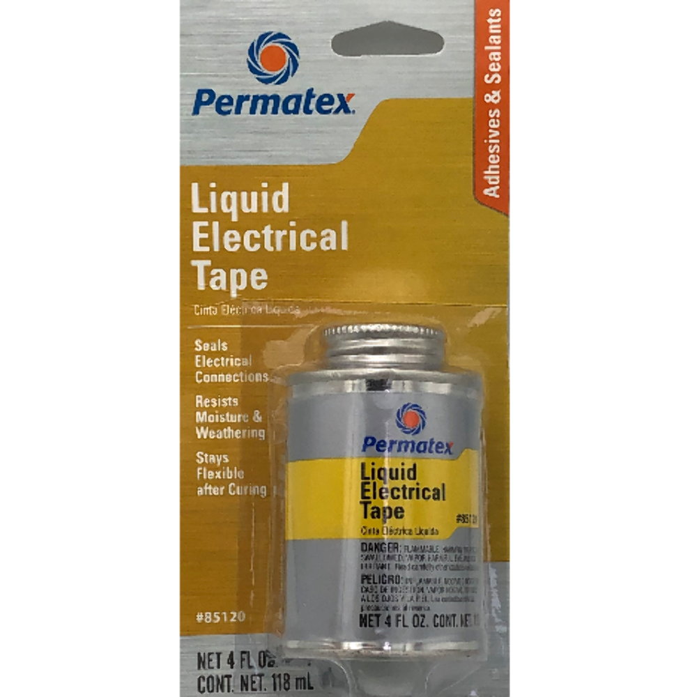 Permatex 85120 Liquid Electrical Tape Adhesive 4oz Brush Top Can