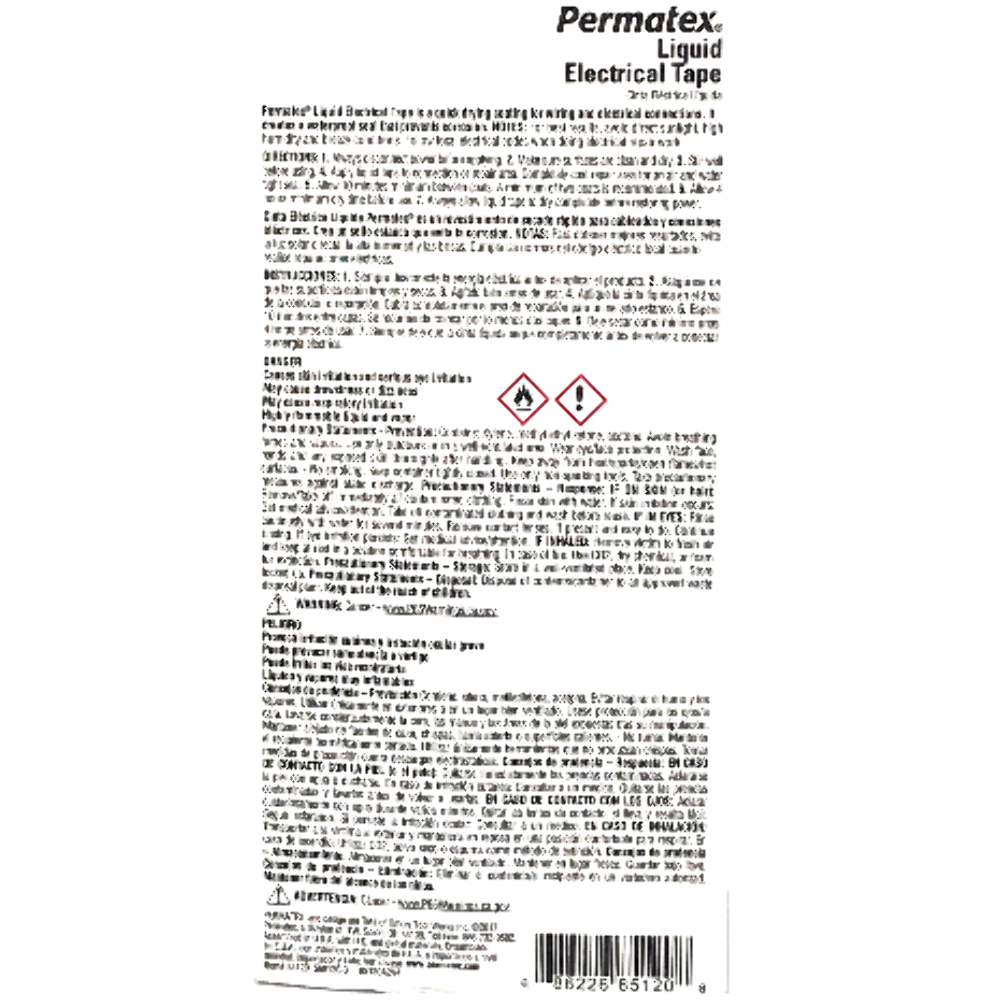 Permatex 85120 Liquid Electrical Tape Adhesive 4oz Brush Top Can